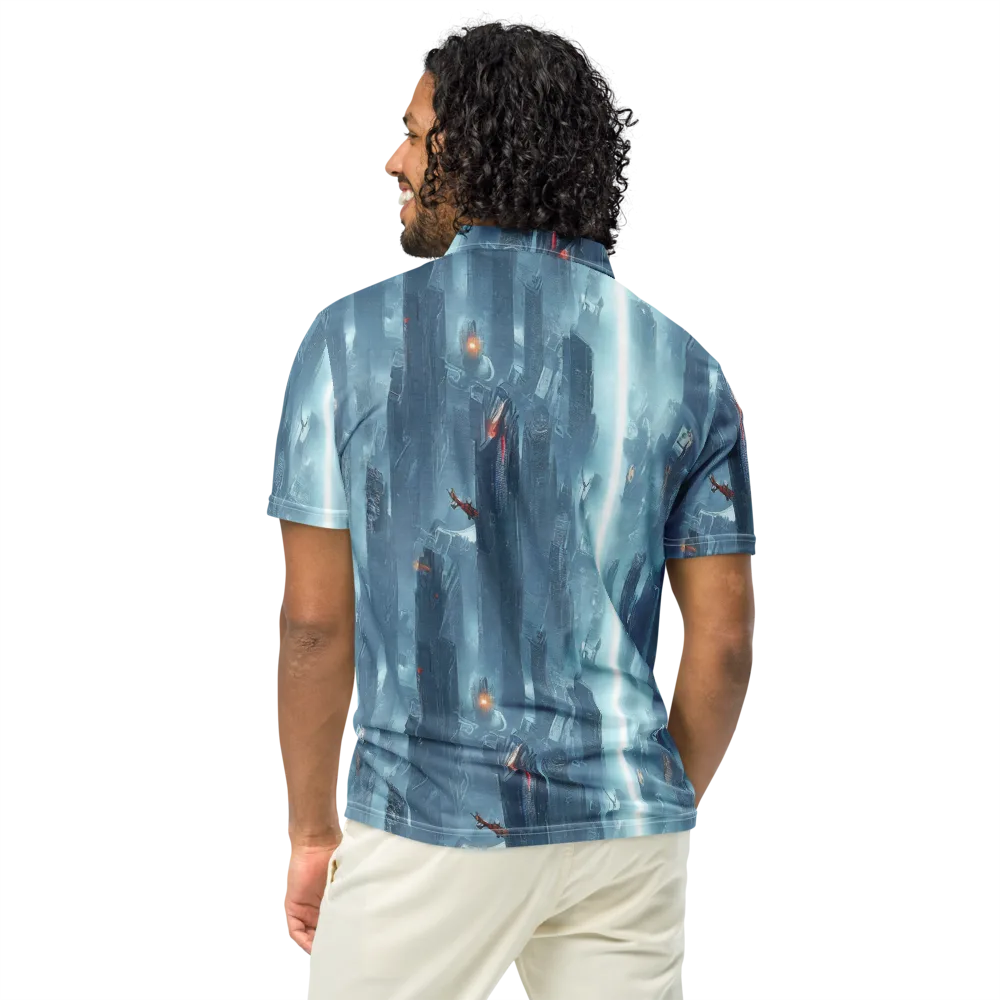 Neon Frostline on Men's Slim Fit Polo Shirt — Back