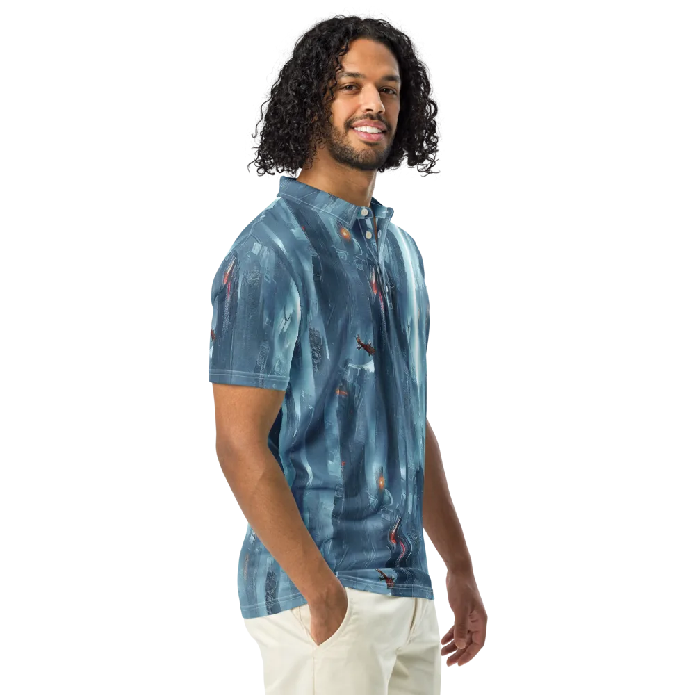 Neon Frostline on Men's Slim Fit Polo Shirt — Right Front