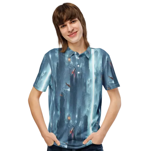 Neon Frostline on a Men's Slim Fit Polo Shirt