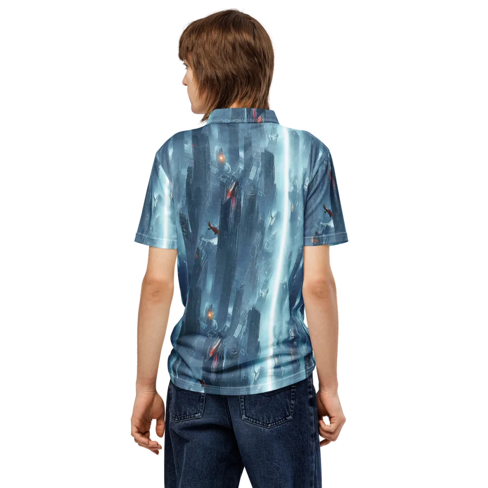 Neon Frostline on Men's Slim Fit Polo Shirt — Back