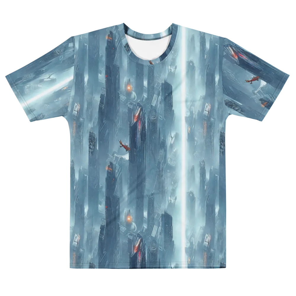 Neon Frostline on Men's Cotton Crew Neck T-Shirt — Front