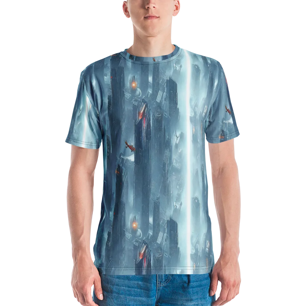 Neon Frostline on Men's Crew Neck T-Shirt — Front