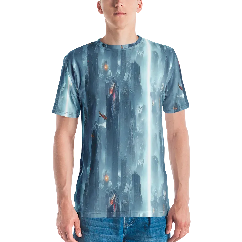 Neon Frostline on Men's Crew Neck T-Shirt — Front