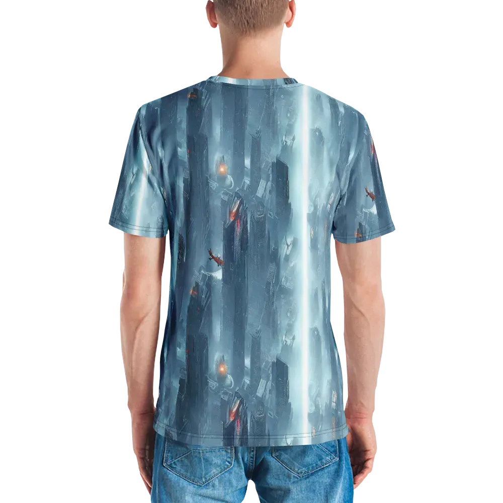 Neon Frostline on Men's Crew Neck T-Shirt — Back