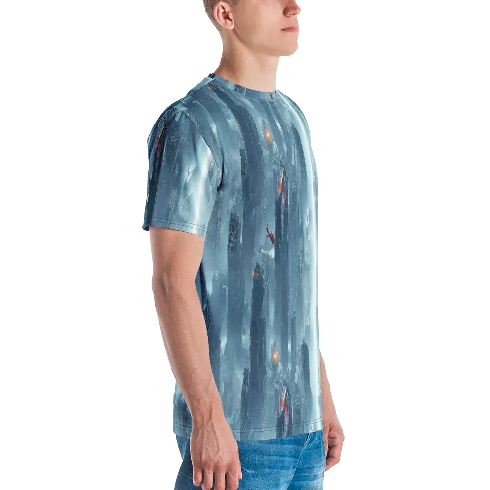 Neon Frostline on Men's Crew Neck T-Shirt — Right