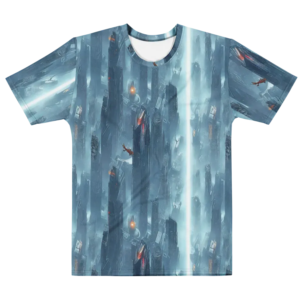 Neon Frostline on Men's Crew Neck T-Shirt — Front