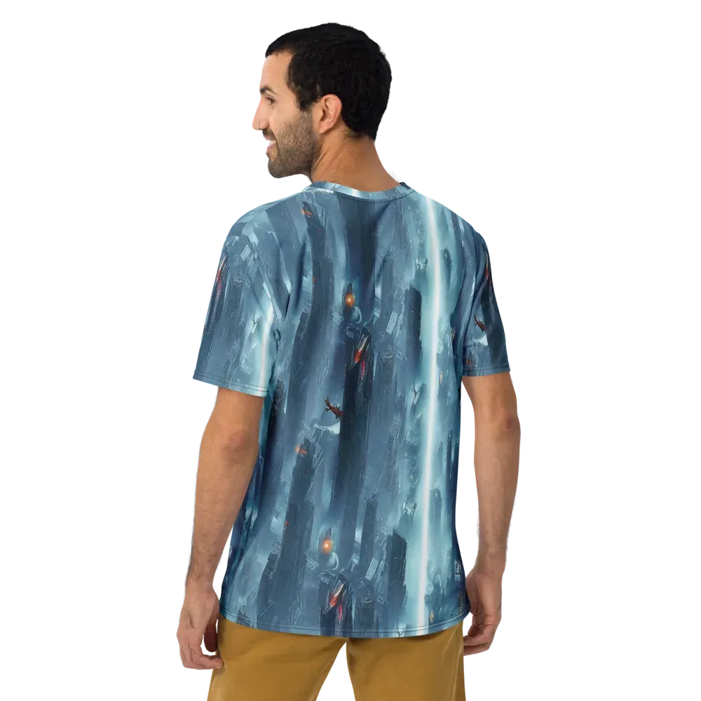 Neon Frostline on Men's Crew Neck T-Shirt — Back