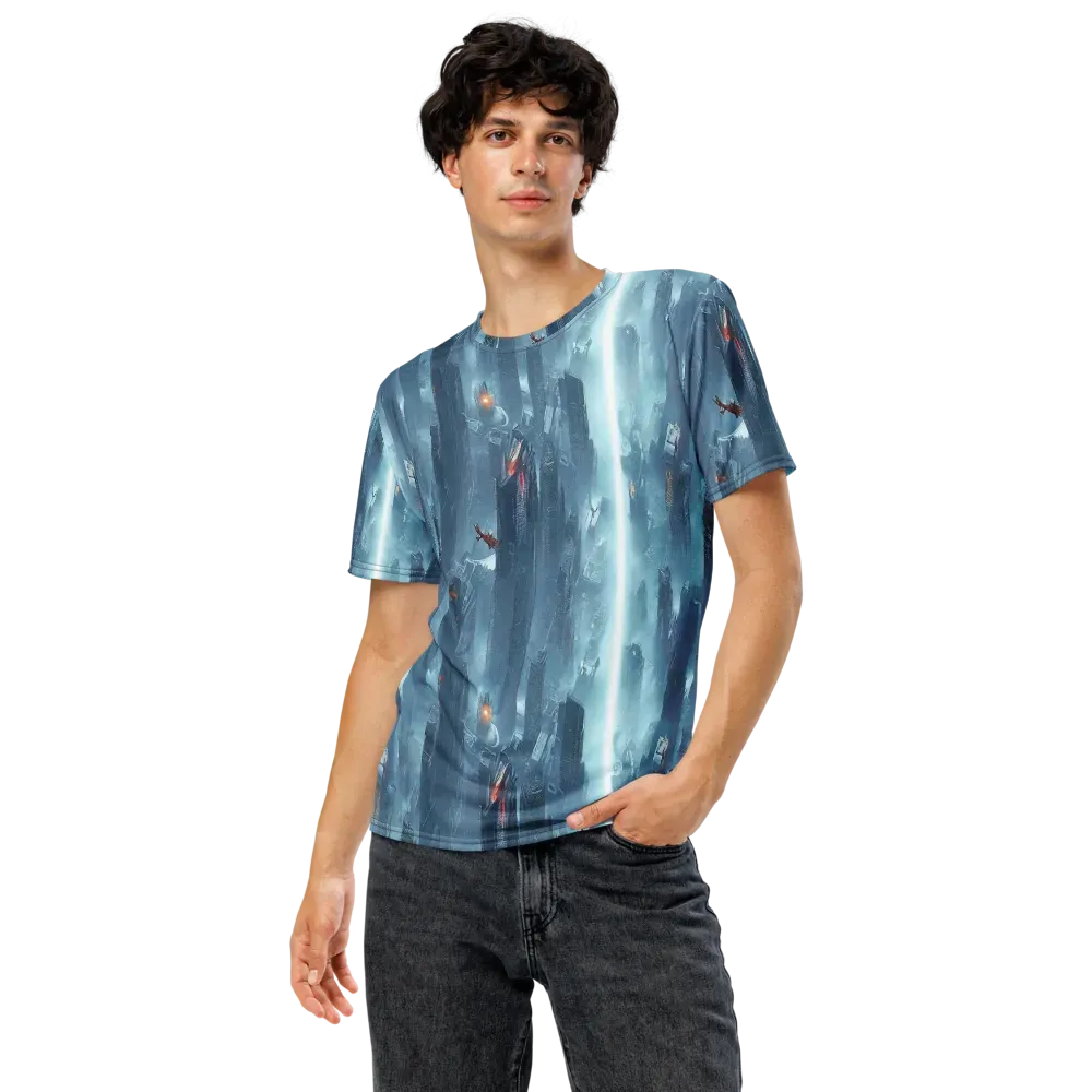 Neon Frostline on Men's Crew Neck T-Shirt — Front