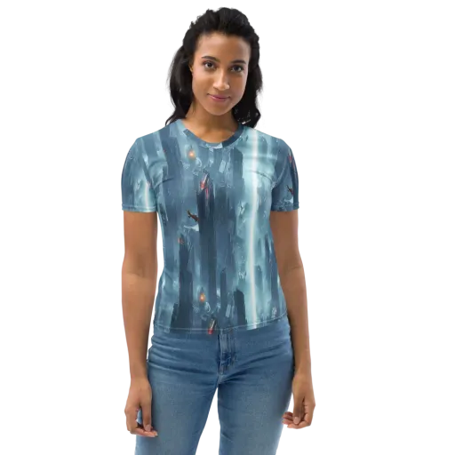 Neon Frostline on a Women's Crew Neck T-Shirt