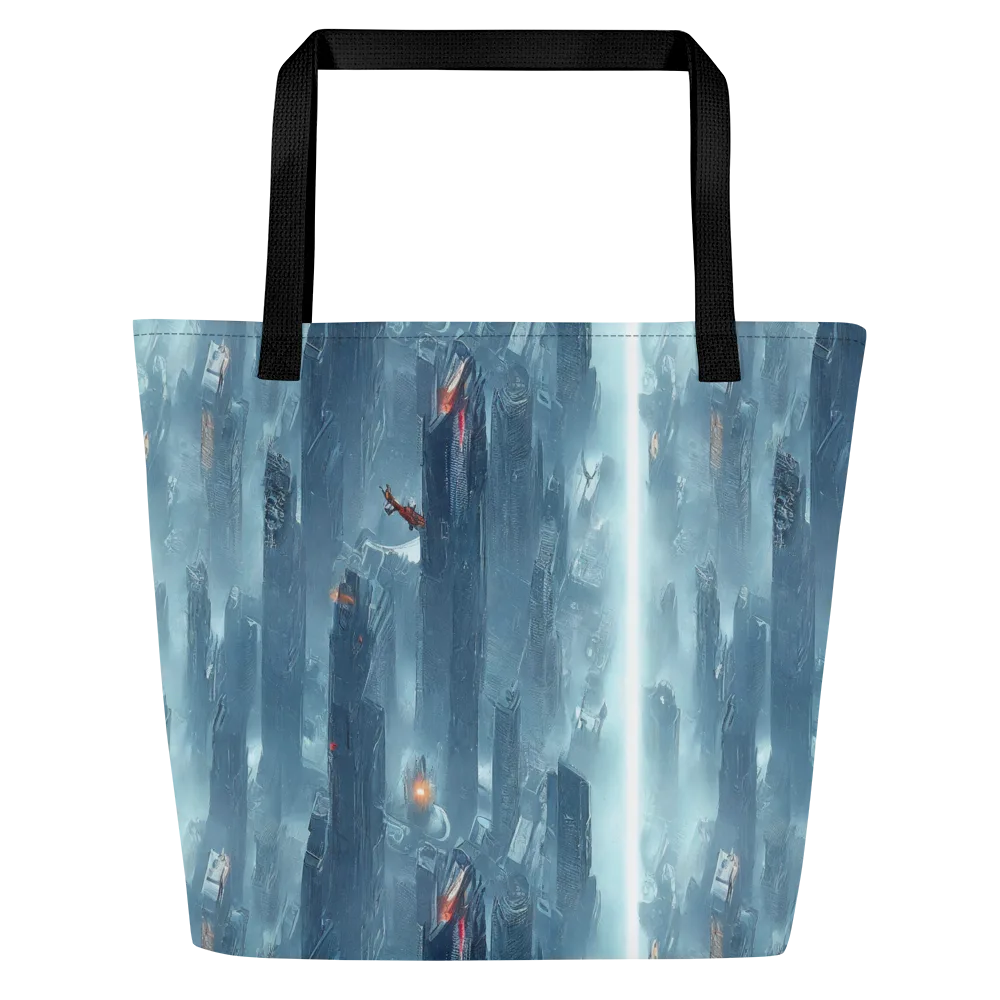 Neon Frostline on Large Tote Bag W/ Pocket — Front
