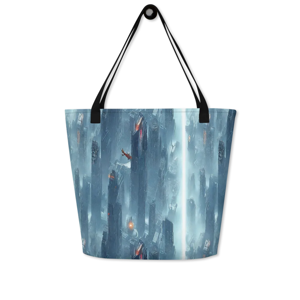 Neon Frostline on Large Tote Bag W/ Pocket — Front