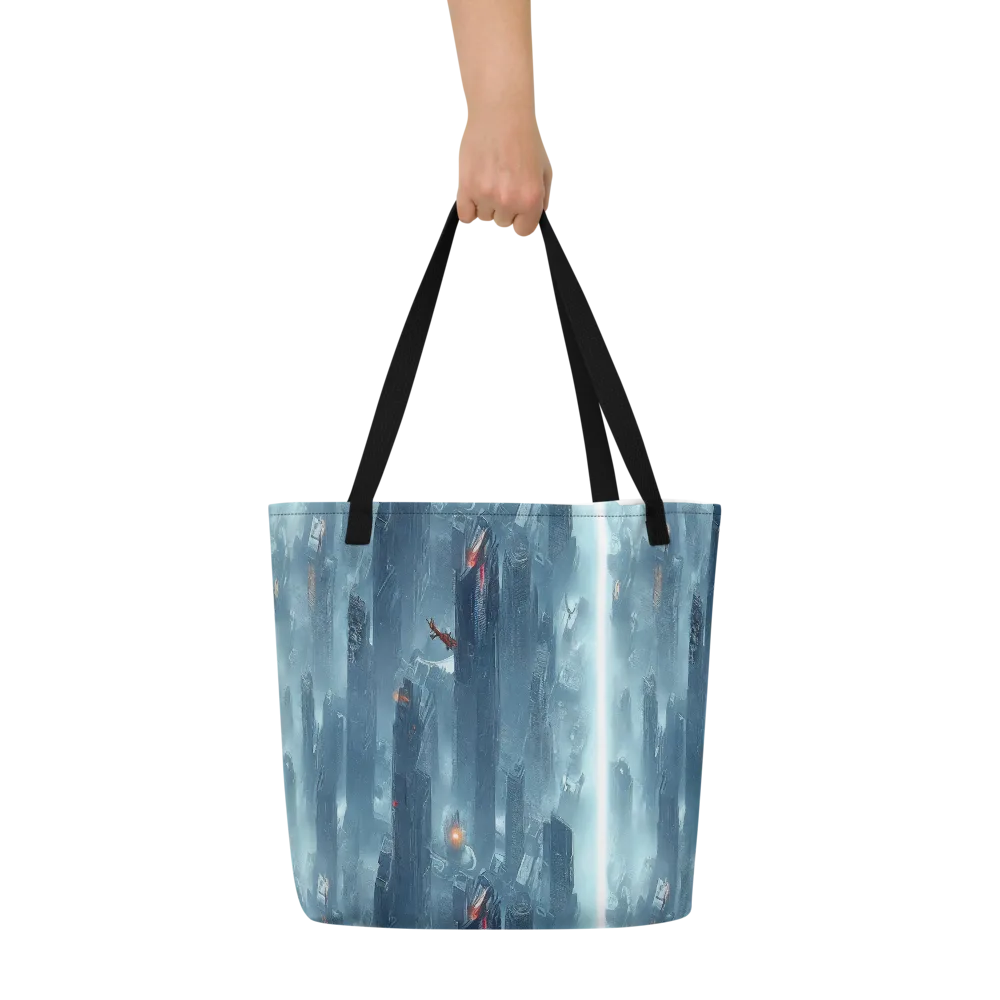 Neon Frostline on Large Tote Bag W/ Pocket — Front