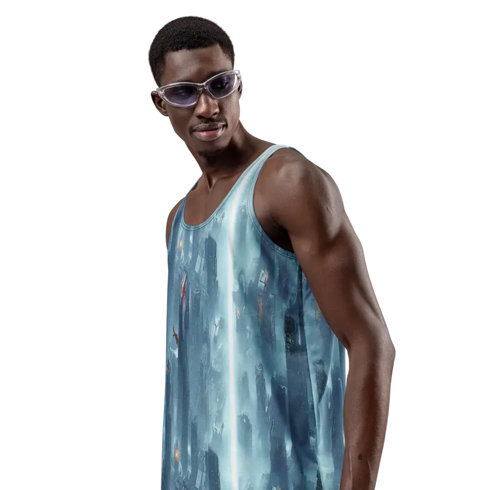 Neon Frostline on Men's Tank Top — Left
