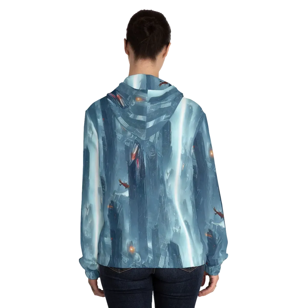 Neon Frostline on Women's Full-Zip Hoodie — Back On Person
