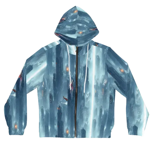 Neon Frostline on a Women's Full-Zip Hoodie