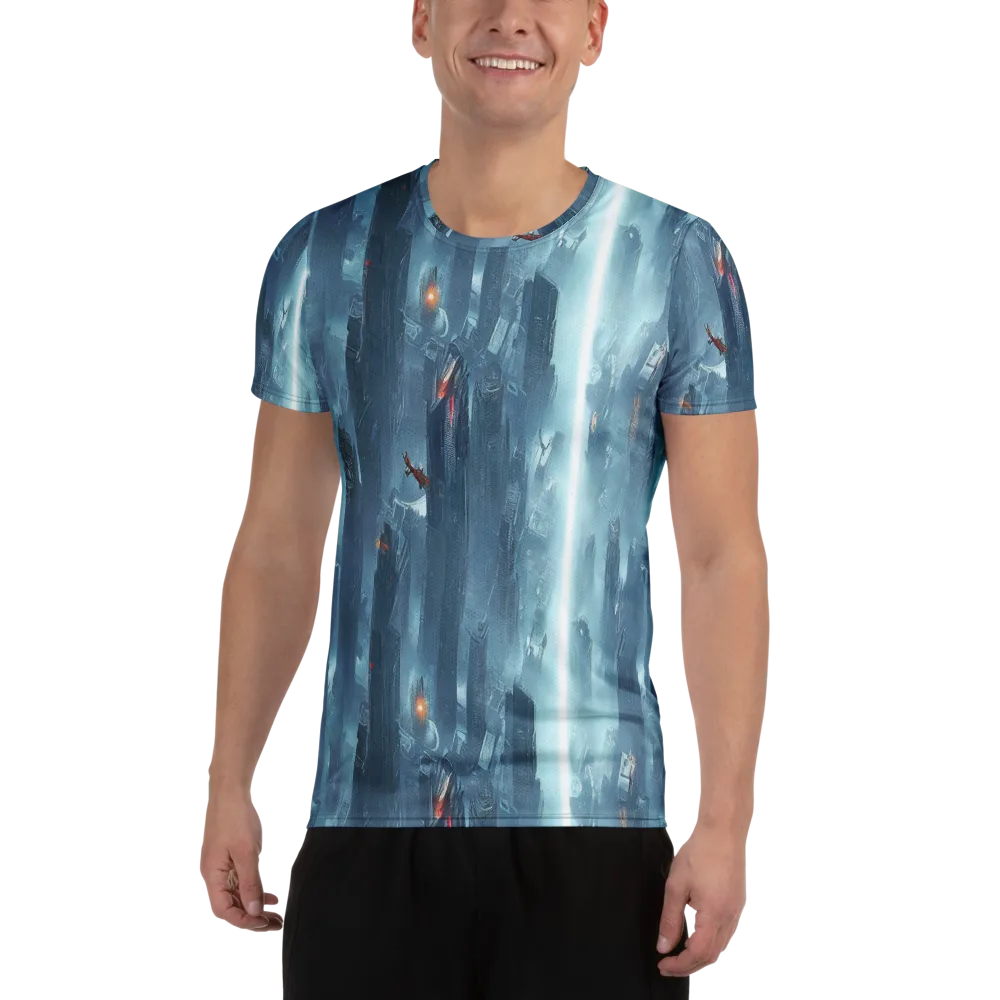 Neon Frostline on Men's Athletic T-Shirt — Front