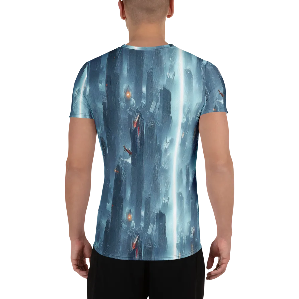 Neon Frostline on Men's Athletic T-Shirt — Back