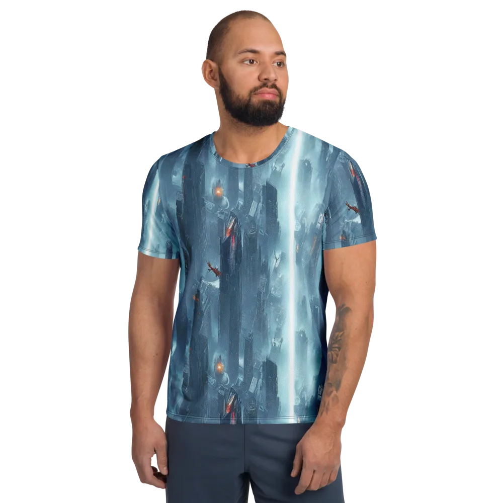Neon Frostline on Men's Athletic T-Shirt — Front