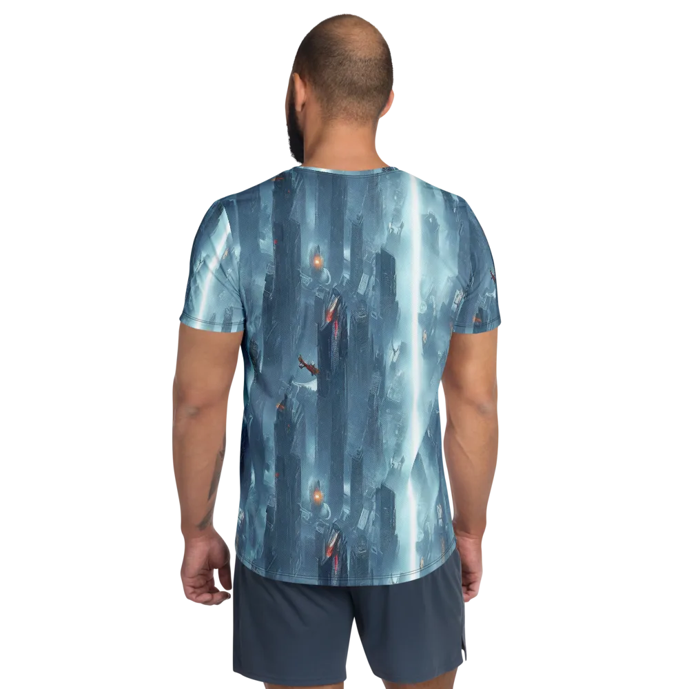 Neon Frostline on Men's Athletic T-Shirt — Back