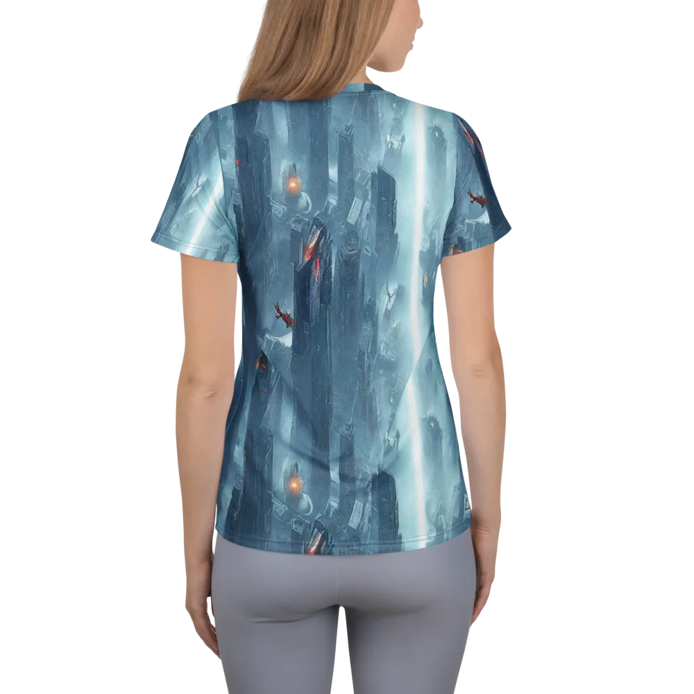 Neon Frostline on Women's Athletic T-Shirt — Back