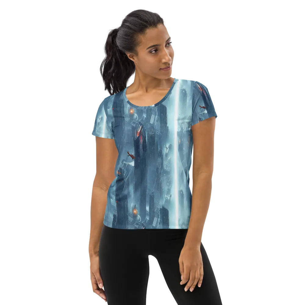 Neon Frostline on Women's Athletic T-Shirt — Front
