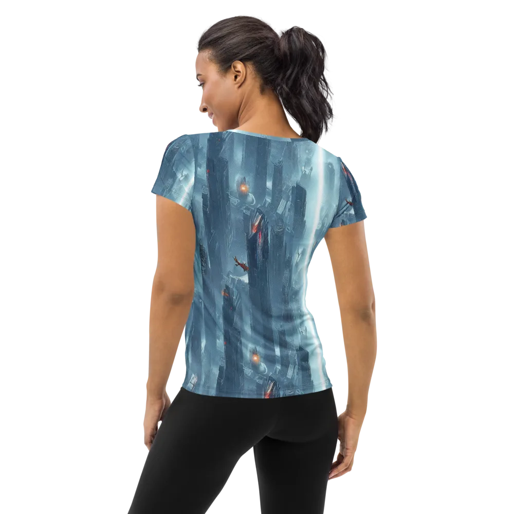 Neon Frostline on Women's Athletic T-Shirt — Back