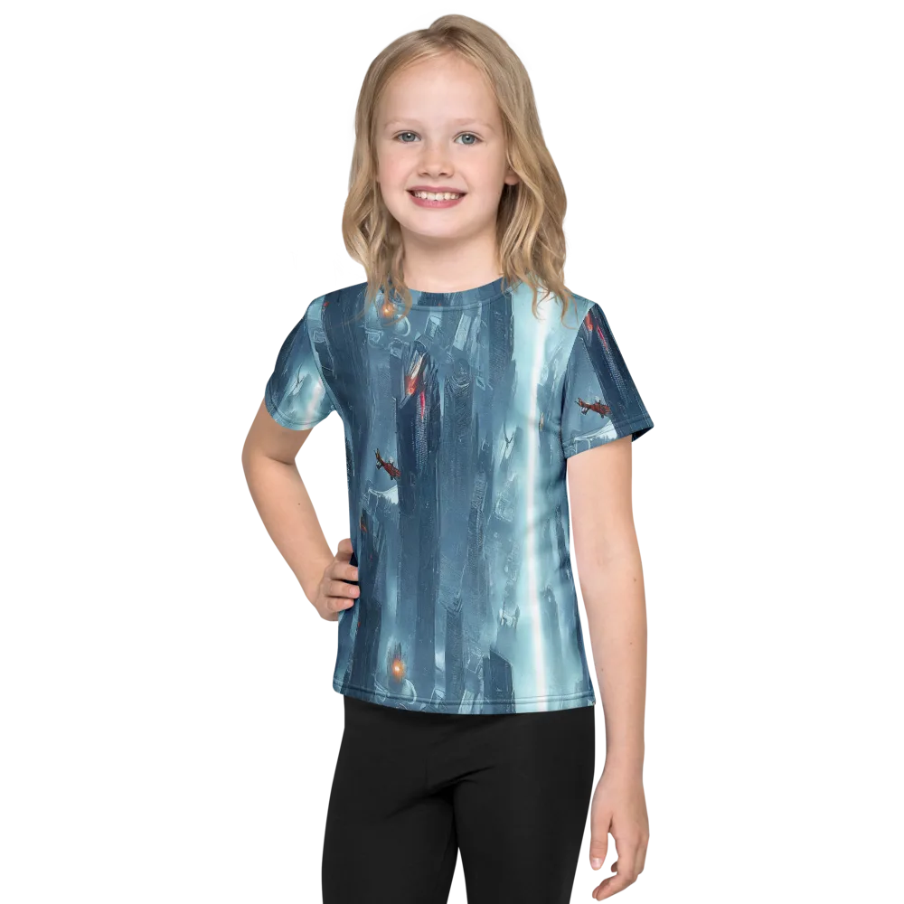 Neon Frostline on Kids Crew Neck T-Shirt — Front