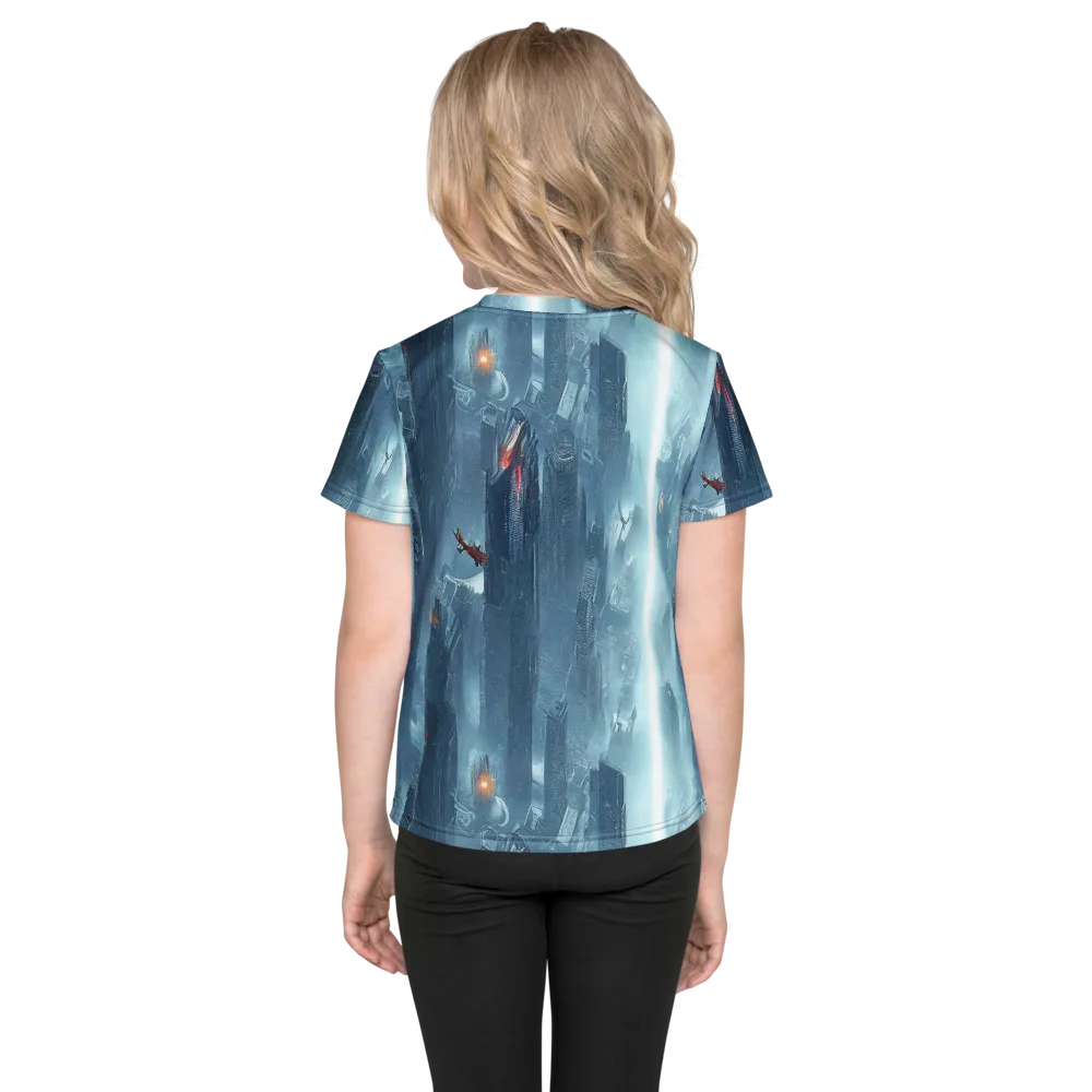 Neon Frostline on Kids Crew Neck T-Shirt — Back