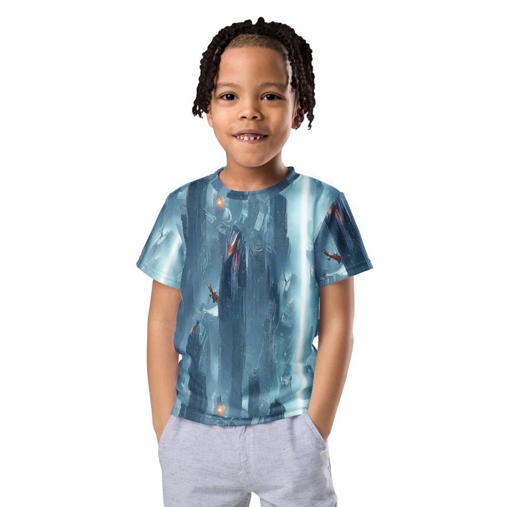 Neon Frostline on Kids Crew Neck T-Shirt — Front