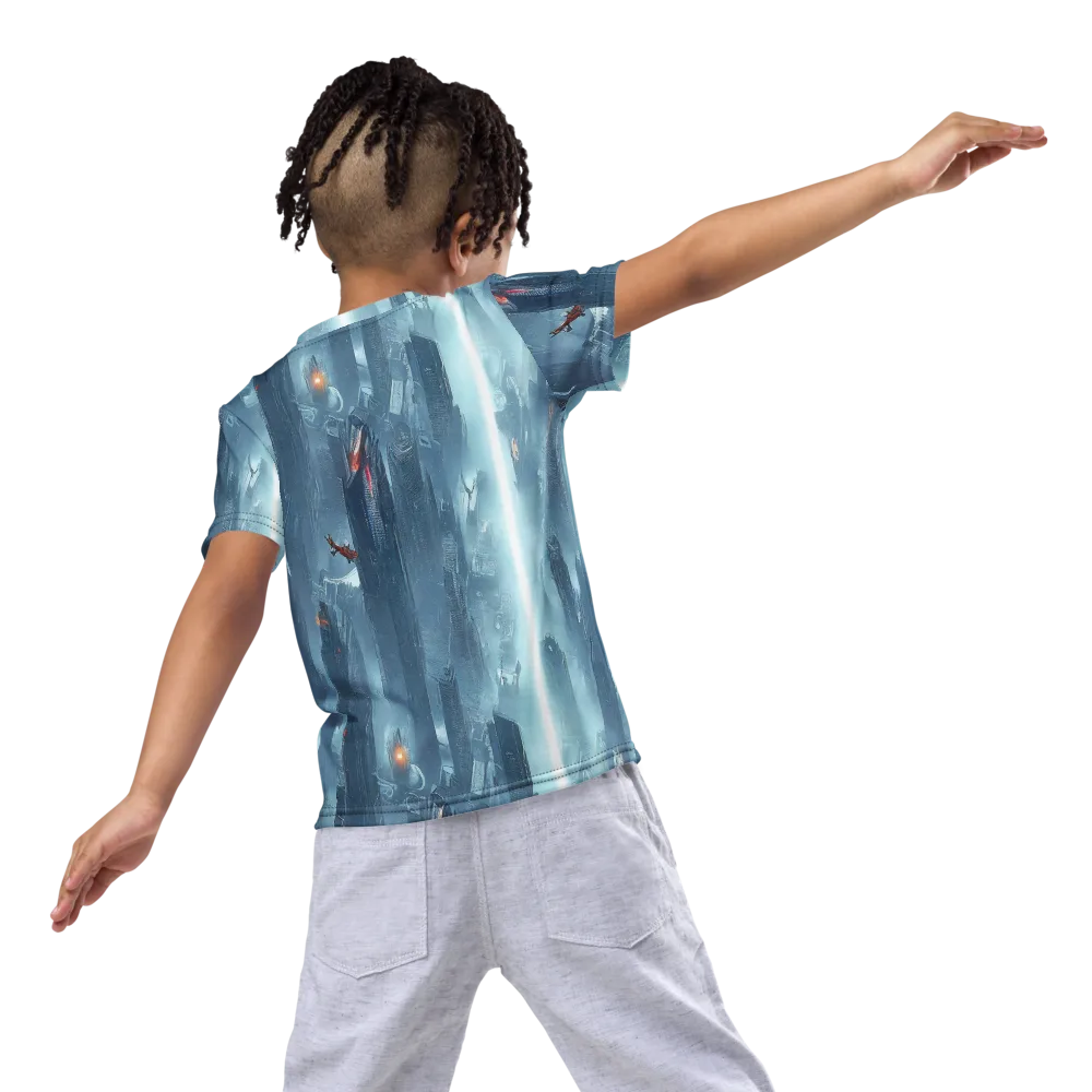 Neon Frostline on Kids Crew Neck T-Shirt — Back