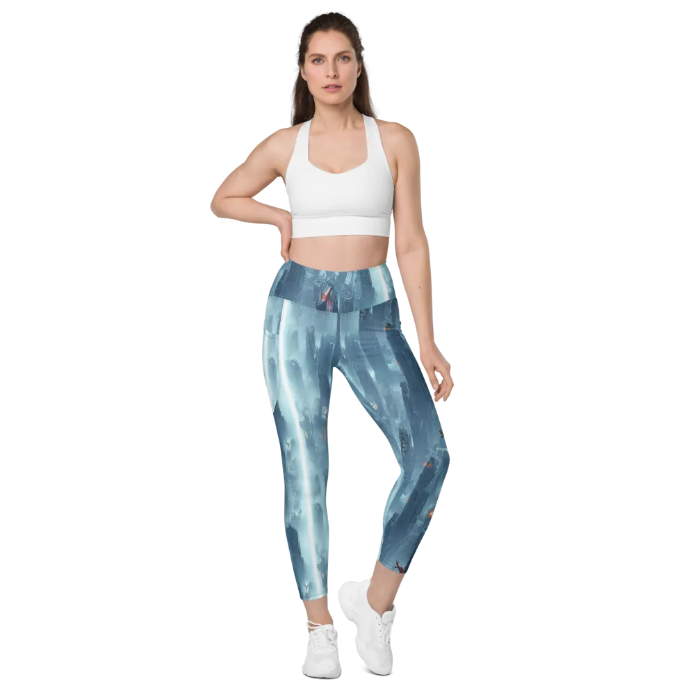 Neon Frostline on Leggings with Pockets — Front