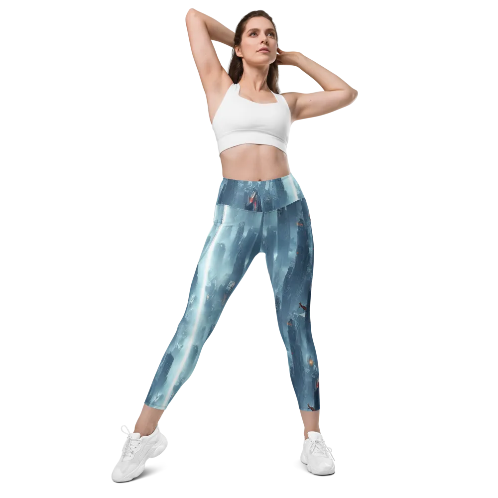 Neon Frostline on Leggings with Pockets — Front