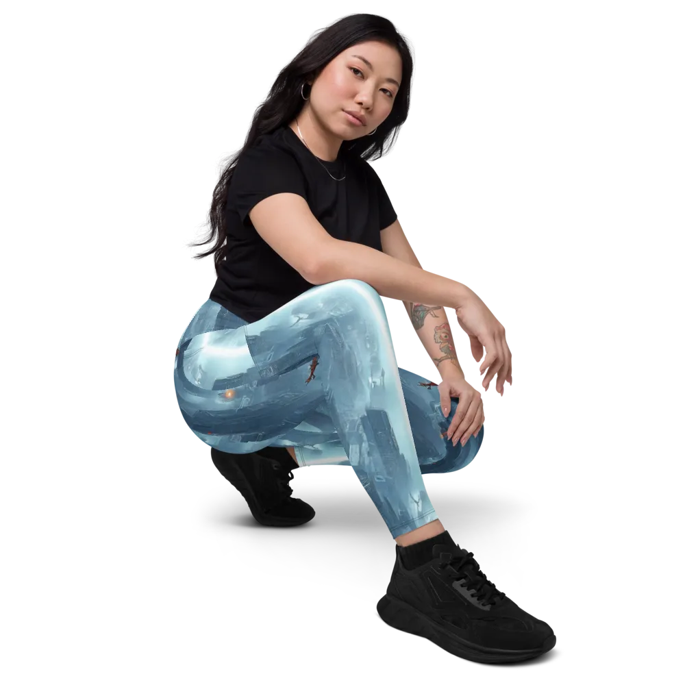 Neon Frostline on Leggings with Pockets — Right Front