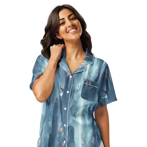 Neon Frostline on a Women's Short Sleeve Pajama Top