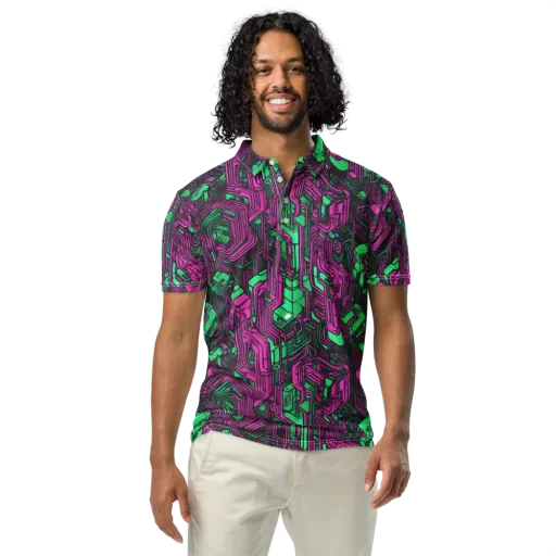 Afterglow Architecture on a Men's Slim Fit Polo Shirt