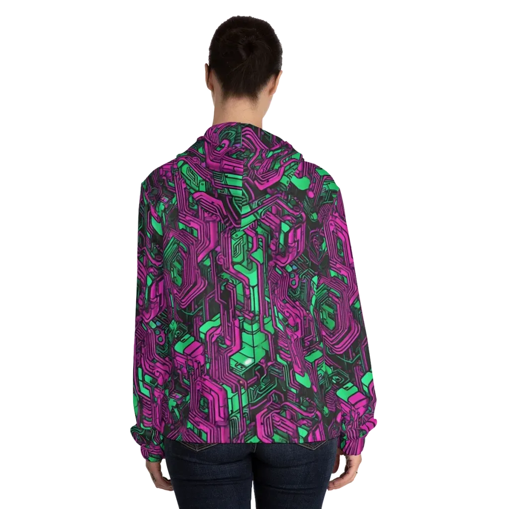 Afterglow Architecture on Women's Full-Zip Hoodie — Back On Person