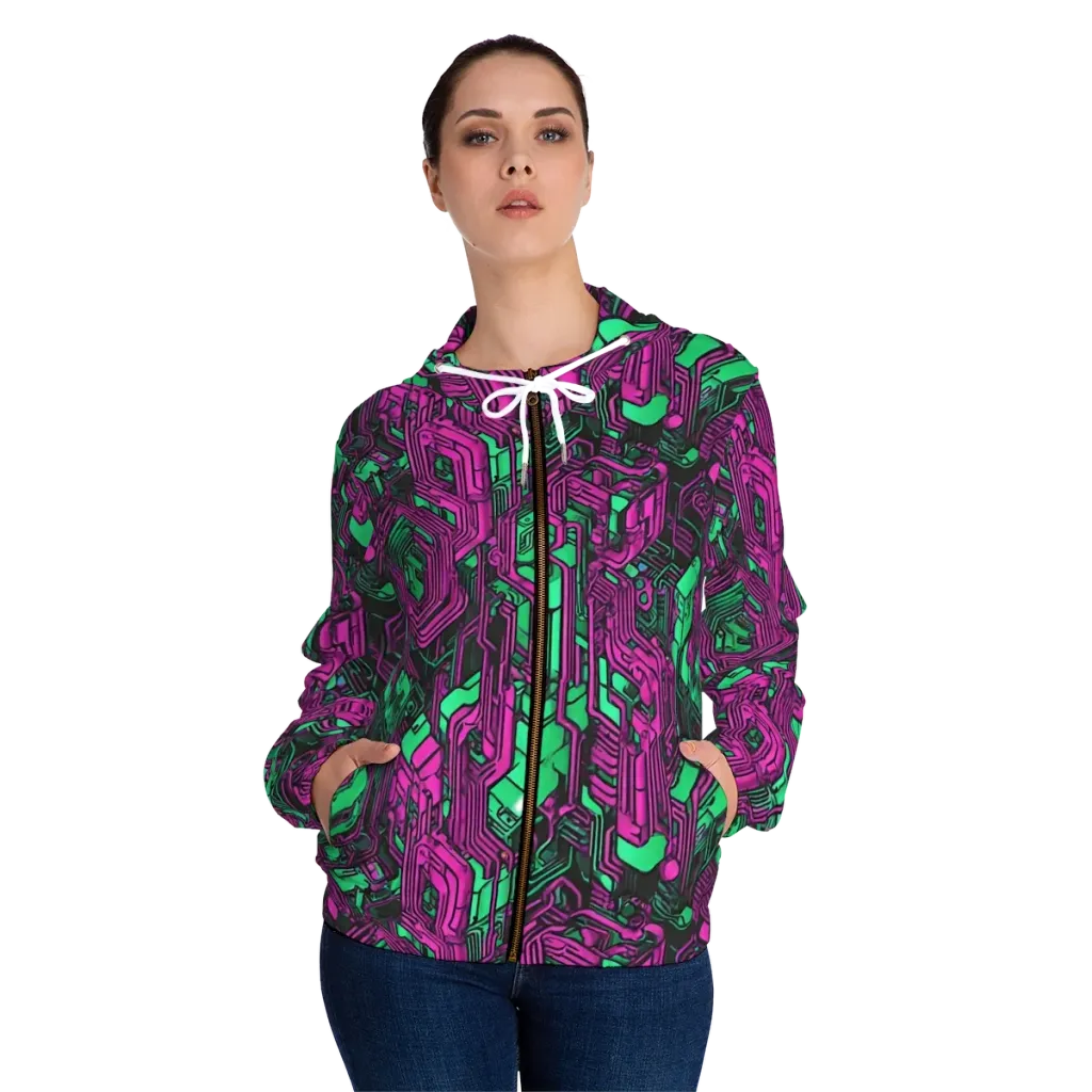 Afterglow Architecture on Women's Full-Zip Hoodie — Front On Person