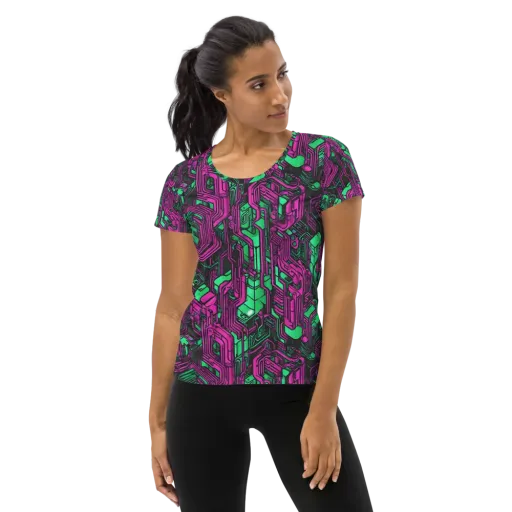 Afterglow Architecture on a Women's Athletic T-Shirt