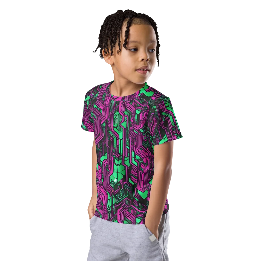 Afterglow Architecture on Kids Crew Neck T-Shirt — Left Front
