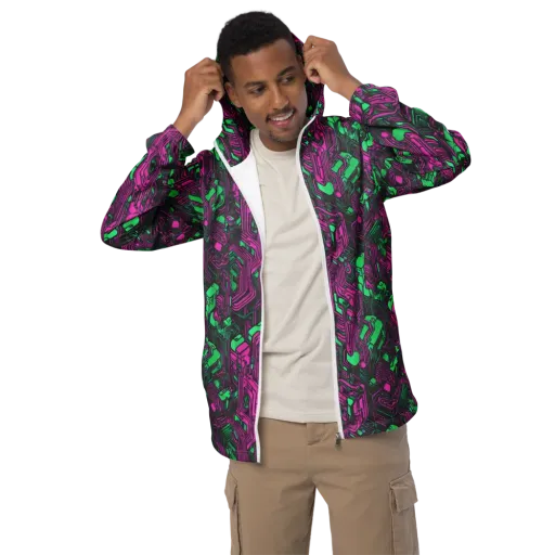 Afterglow Architecture on a Men's Windbreaker