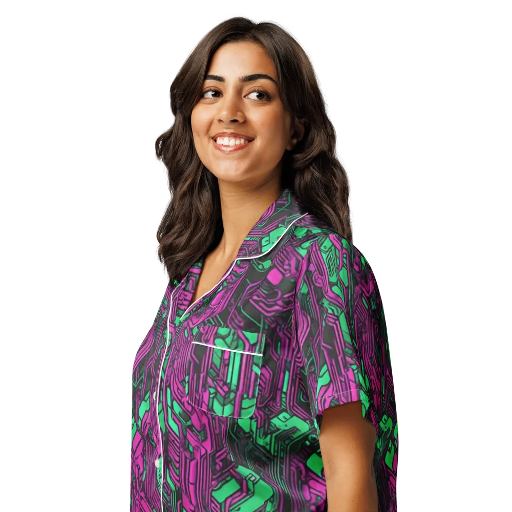 Afterglow Architecture on Women's Short Sleeve Pajama Top — Left Front