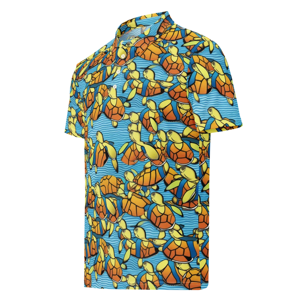Tidal Shell Parade on Men's Slim Fit Polo Shirt — Left Front