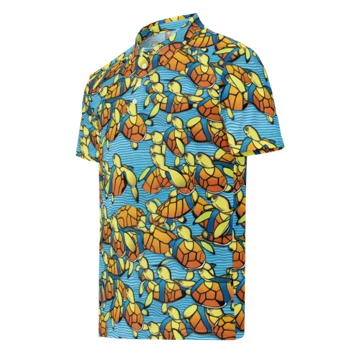 Tidal Shell Parade on a Men's Slim Fit Polo Shirt