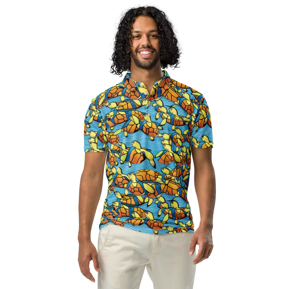 Tidal Shell Parade on Men's Slim Fit Polo Shirt — Front
