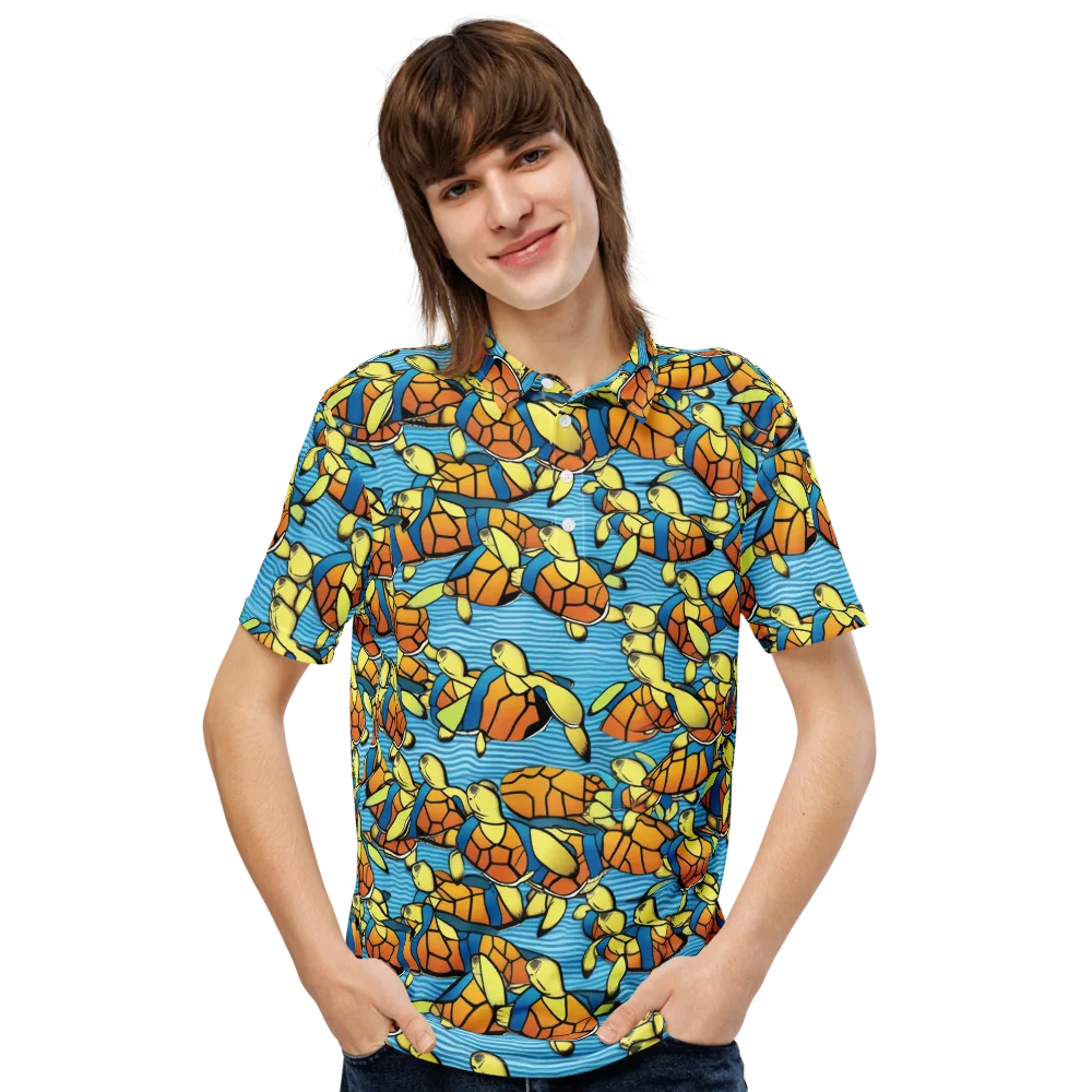 Tidal Shell Parade on Men's Slim Fit Polo Shirt — Front
