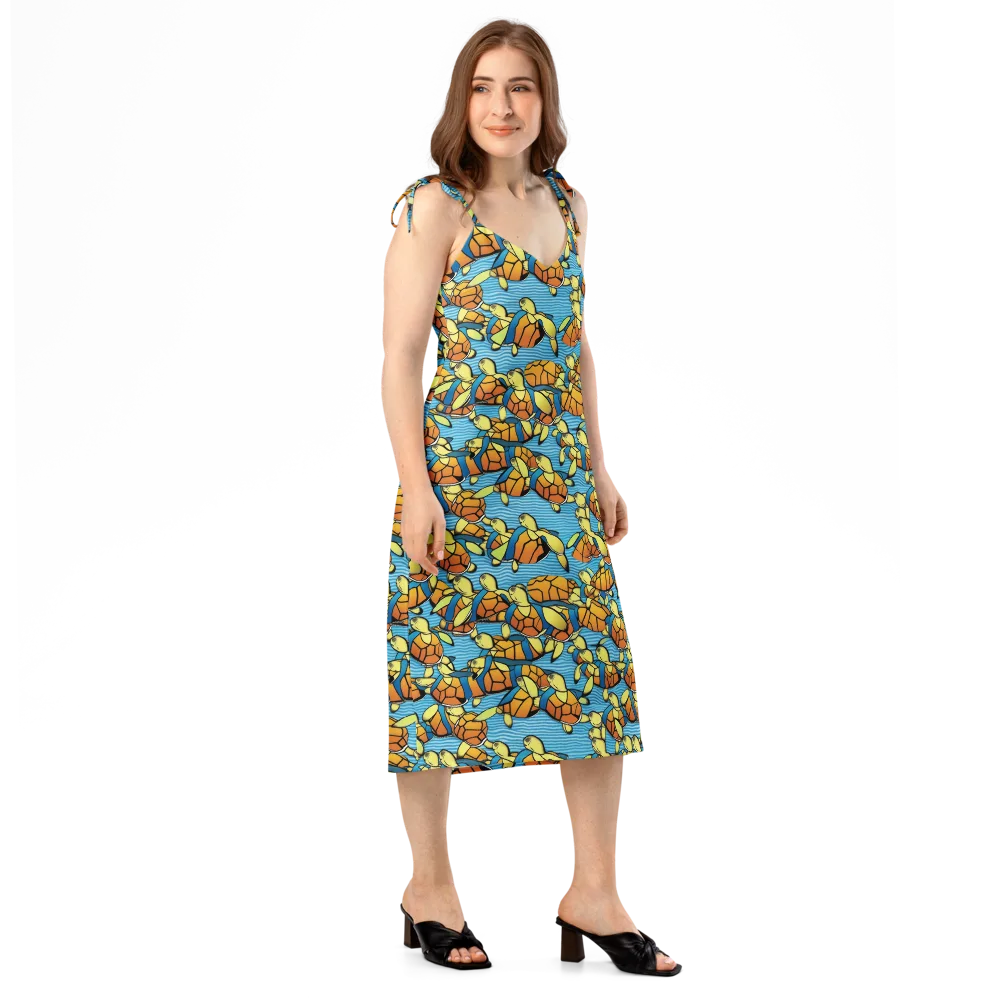 Tidal Shell Parade on Slip Dress — Right Front