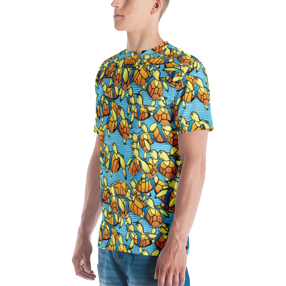 Tidal Shell Parade on Men's Crew Neck T-Shirt — Left