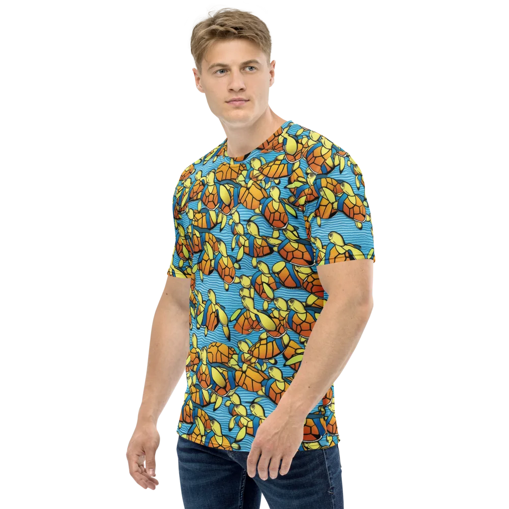 Tidal Shell Parade on Men's Crew Neck T-Shirt — Left