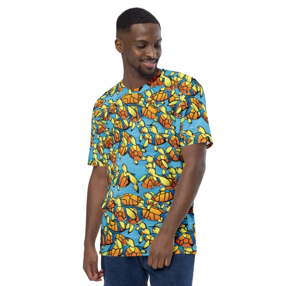 Tidal Shell Parade on Men's Crew Neck T-Shirt — Left