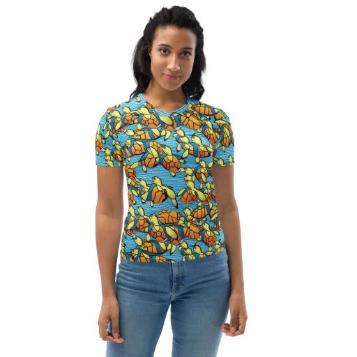 Tidal Shell Parade on a Women's Crew Neck T-Shirt